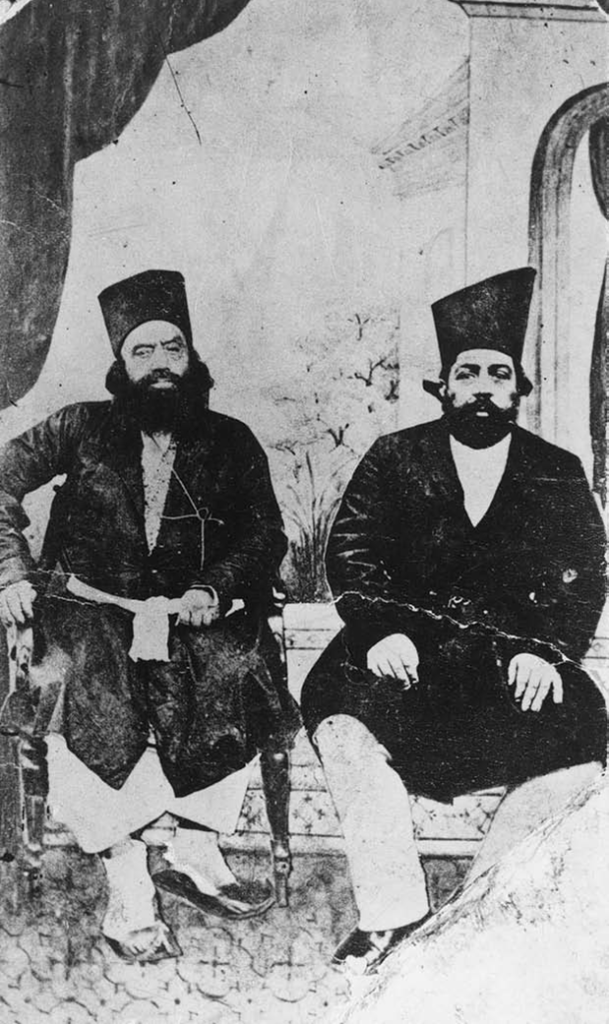 Imam Hasan Ali Shah Aga Khan I next to Imam Aqa 'Ali Shah Aga Khan II when he was the Pir.